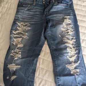 American Eagle distressed Capri, 12, denim